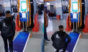 Squats for free platform tickets at railway station in Delhi