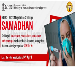 HRD Ministry along with AICTE initiated “Samadhan” challenge for students to fight covid-19