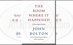 A book titled “The Room Where It Happened: A White House Memoir” authored by John Bolton