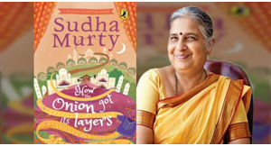 A book titled “How the Onion Got Its Layers” authored by Sudha Murty